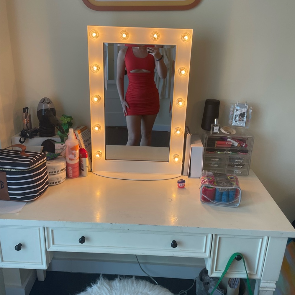 Red Cut-Out Bodycon Dress